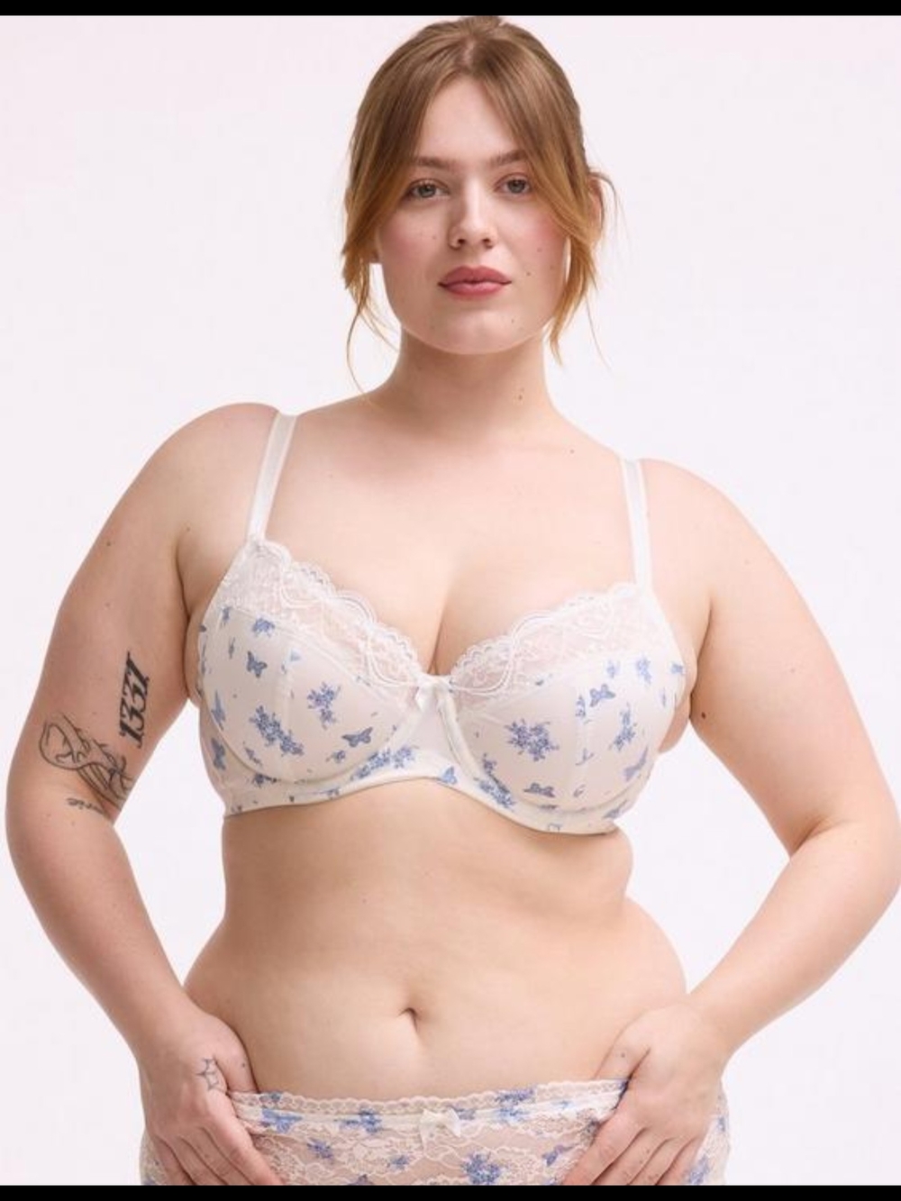 Floral Bombshell Lace Full Coverage Unlined Bra 40DDD NWT